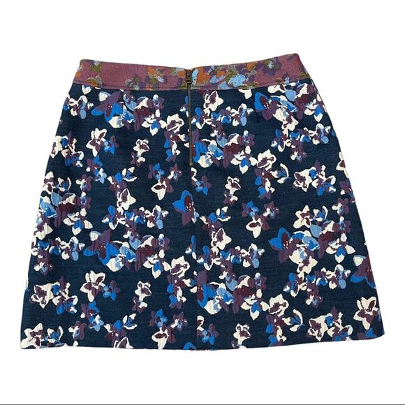 Anthropologie Maeve Blue Cardana Floral Mini Skirt Size 4 - Picture 3 of 11